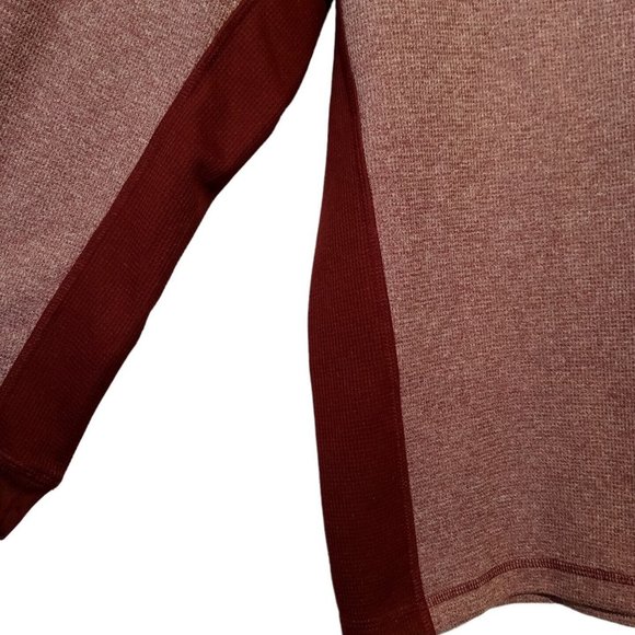 Greg Norman Waffle Knit Pullover Shirt Thermal Tasso Elba Wine/Burgundy XXL EXC - Picture 3 of 10